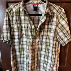 The North Face Men's Plaid Shirt - Yellow and Gray